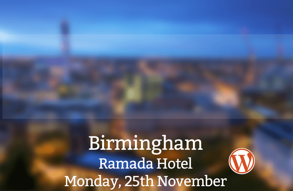 Birmingham WordPress training course confirmed for 25th November, 2013. 11