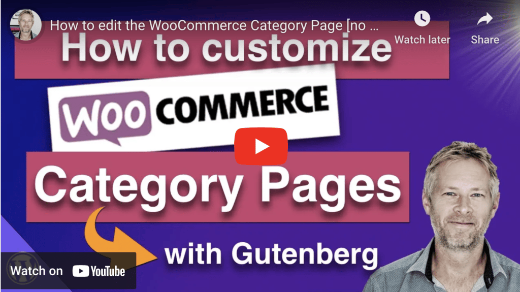 how to edit the woocommerce category page
