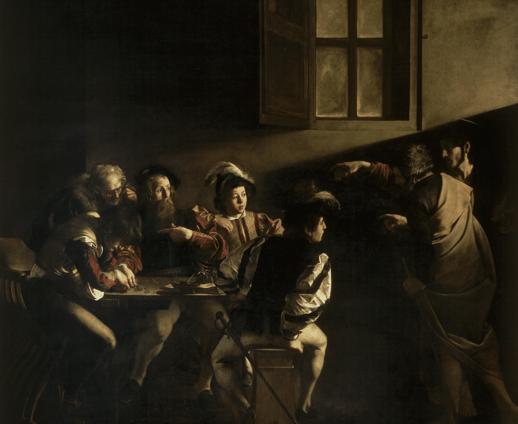 The Calling of St. Matthew" by Caravaggio