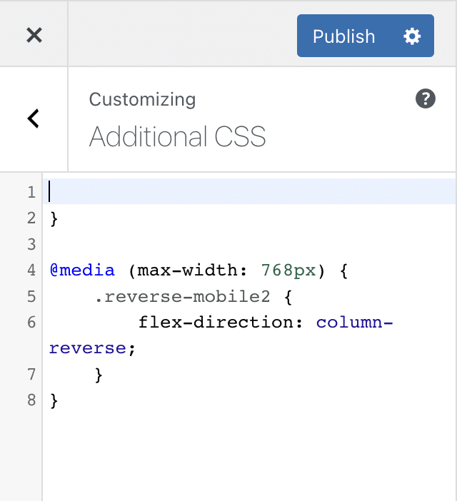css to reverse columns on mobile