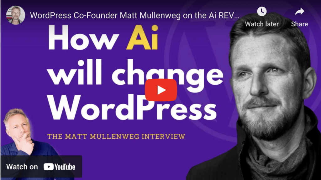 matt mullenweg on Ai and WordPress